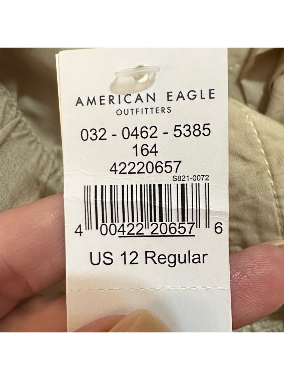 AMERICAN EAGLE HIGH RISE WIDE LEG STRETCH TROUSERS BEIGE WOMEN’S SIZE 12 - Picture 15 of 15